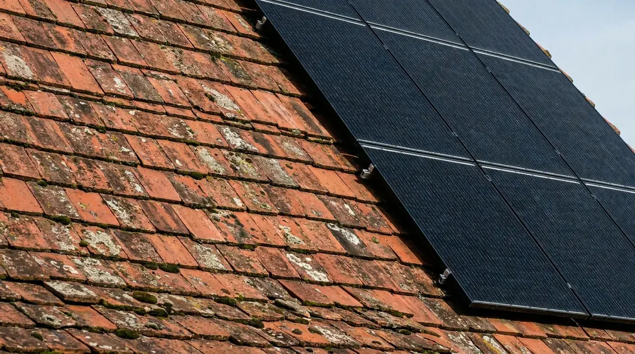 Pose photovoltaïque sur toiture à forte pente caractéristique du Sundgau