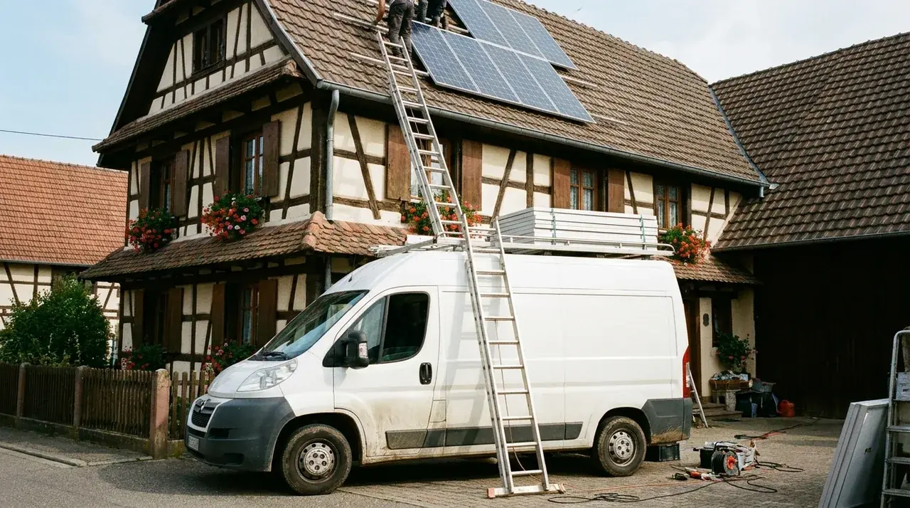 Notre équipe Electro Solar en intervention sur un chantier à Aspach