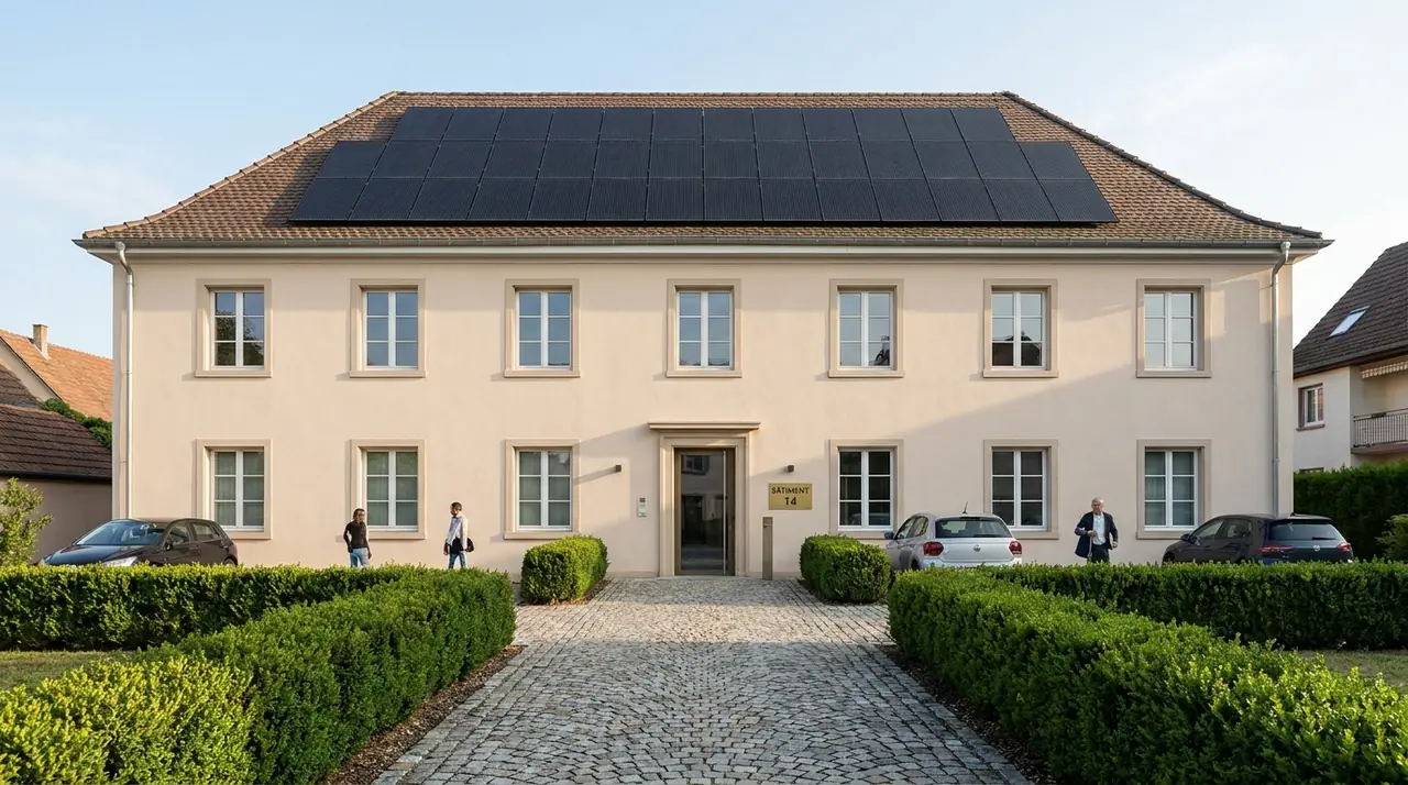 Bâtiment à usage mixte logement et cabinet libéral à Hésingue avec installation solaire