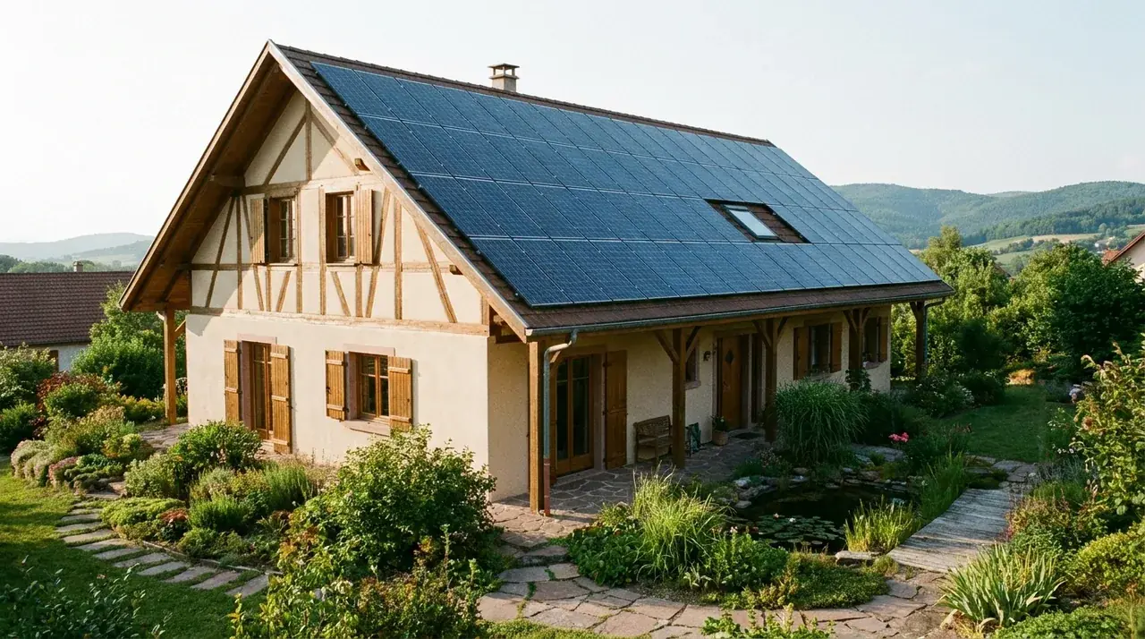 Pavillon des années 2000 à Issenheim avec orientation Sud-Sud-Ouest