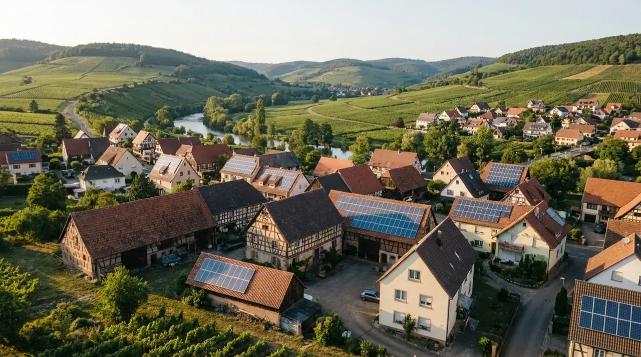 Vue du village rural de Lauw, niché dans la vallée de la Doller