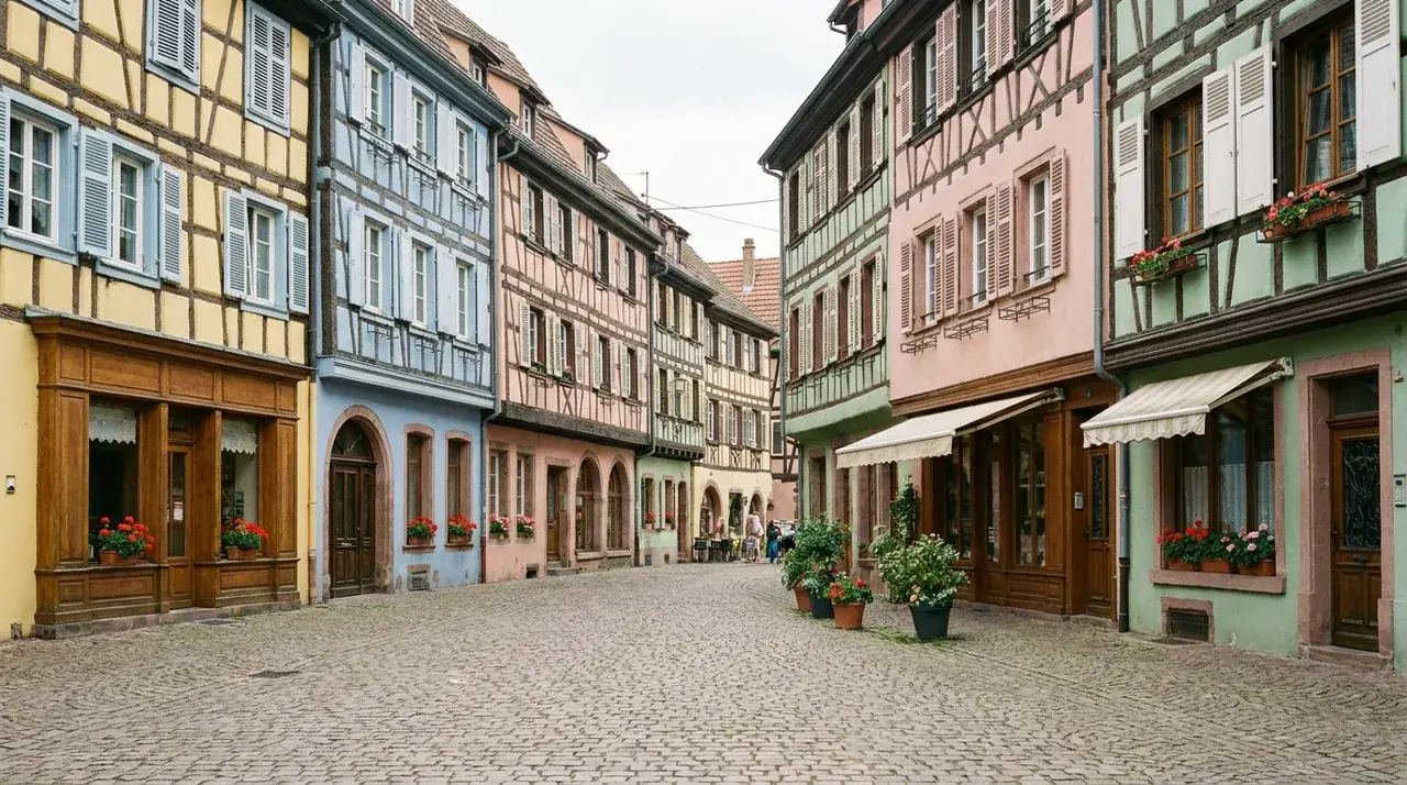 Centre historique de Masevaux avec ses maisons à colombages