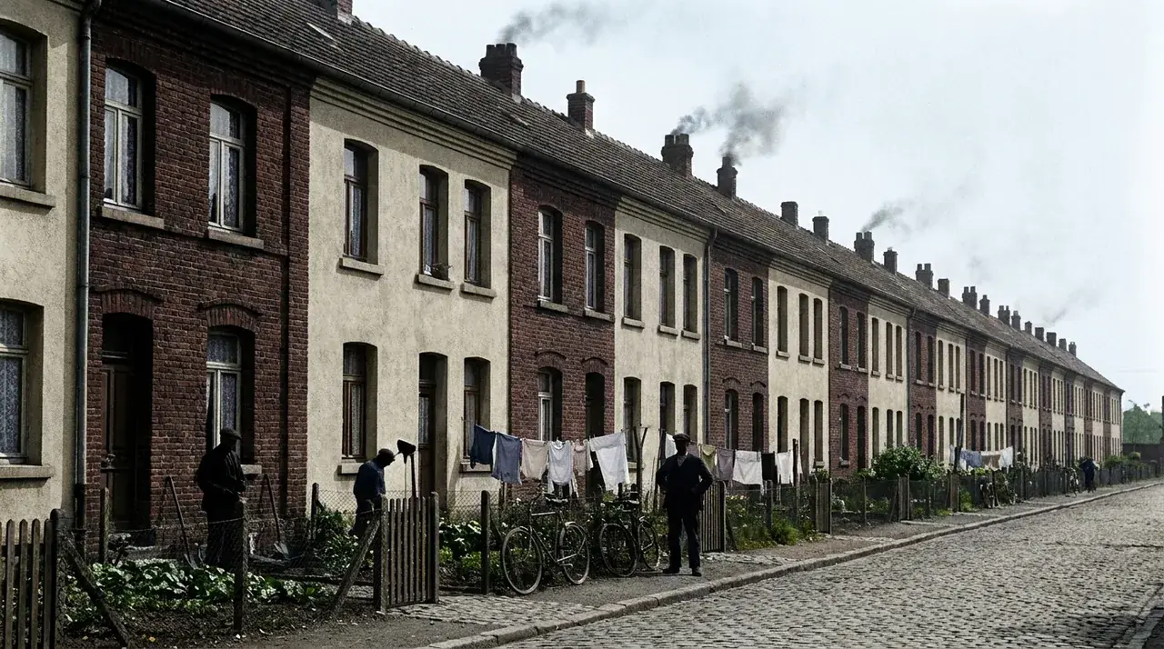 Cité minière typique de Wittelsheim, témoin du passé industriel local