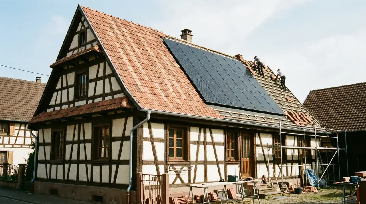 Pose photovoltaïque combinée à une rénovation de toiture à Wittelsheim